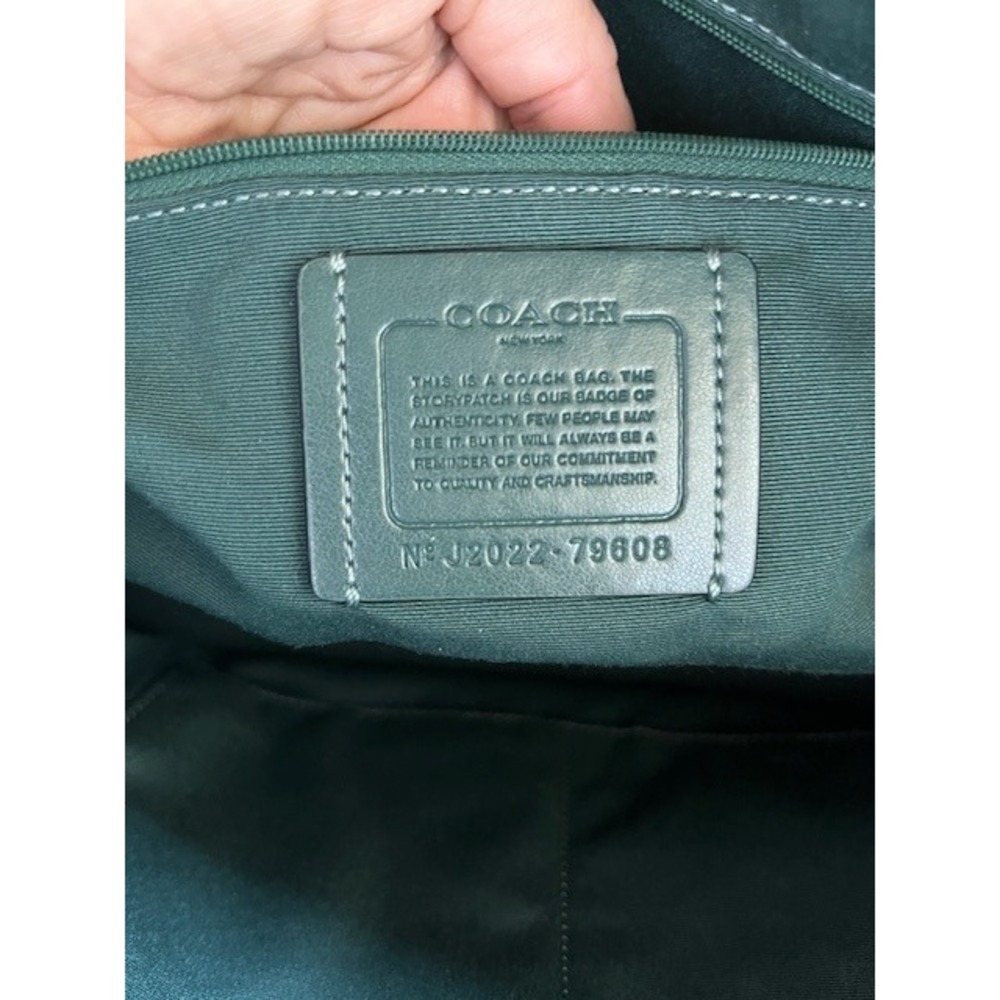 Coach Gallery Tote‎ Crossgrain Leather Shoulder Bag Purse 79608 Dark Teal - Picture 6 of 8